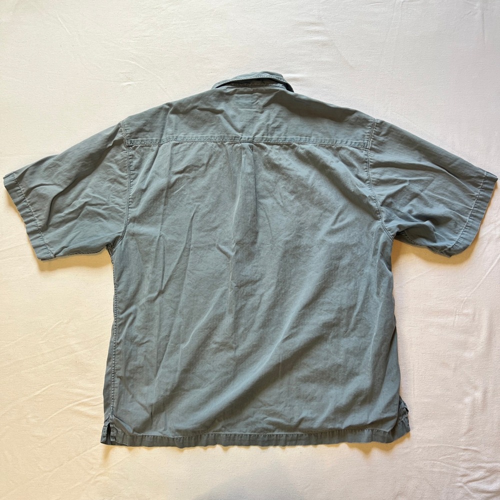 Indigo Palms Denim Company Short Sleeve Button Down Men Large Blue 100% Cotton - Picture 5 of 10